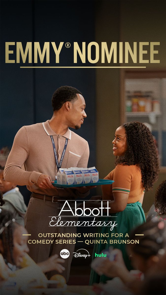 AbbottElemABC's tweet image. From heartfelt stories to laugh-out-loud jokes, the writing on #AbbottElementary is always worth celebrating 🥳 #EmmyNoms #Emmys