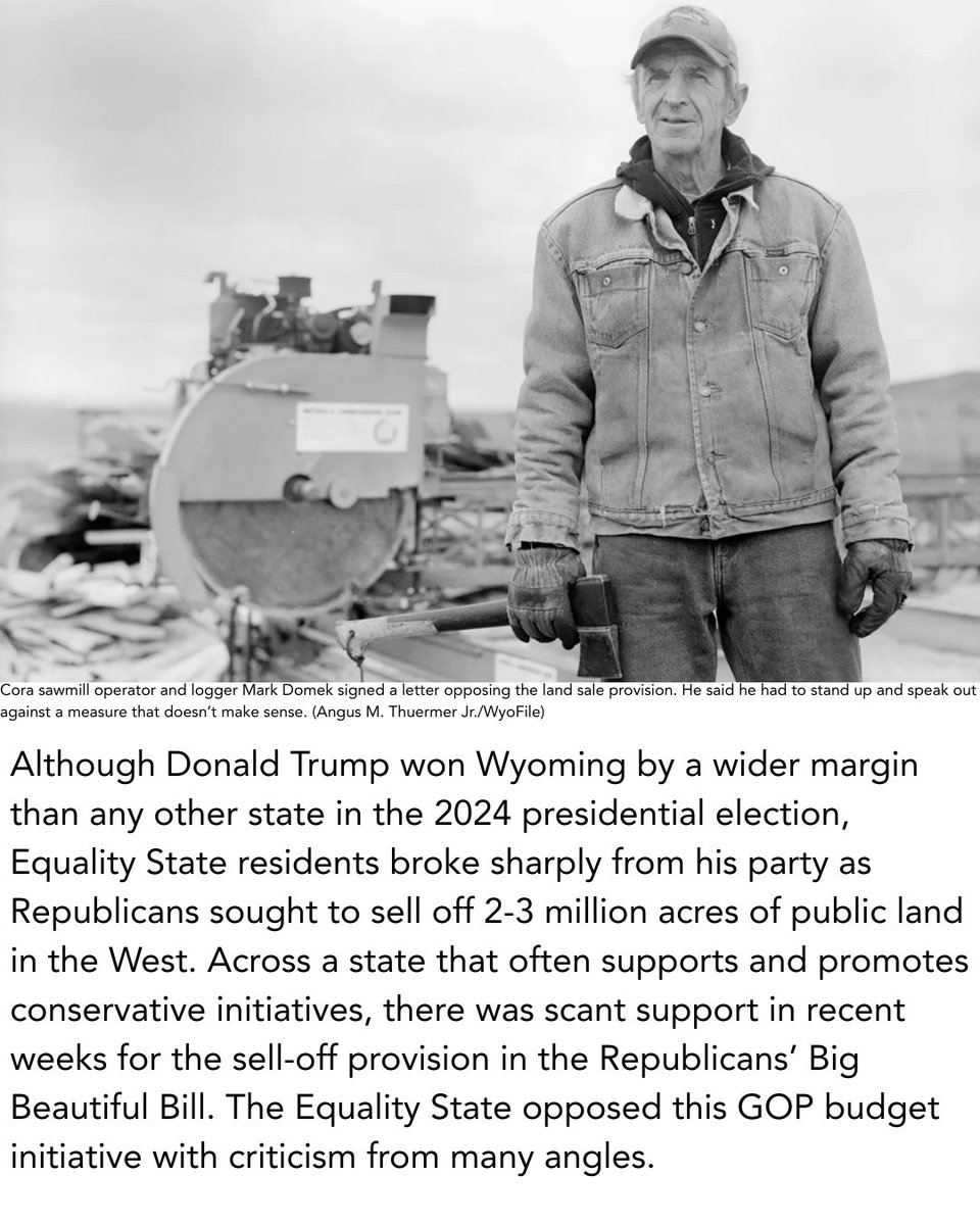 themountainpact's tweet image. "From a one-man logging operation in Cora to a high-grade compass and optics company in Riverton, individuals, businesses, advocacy groups and nonprofits knitted together a coalition that helped kill the sales."
Read more: wyofile.com/conservative-w…