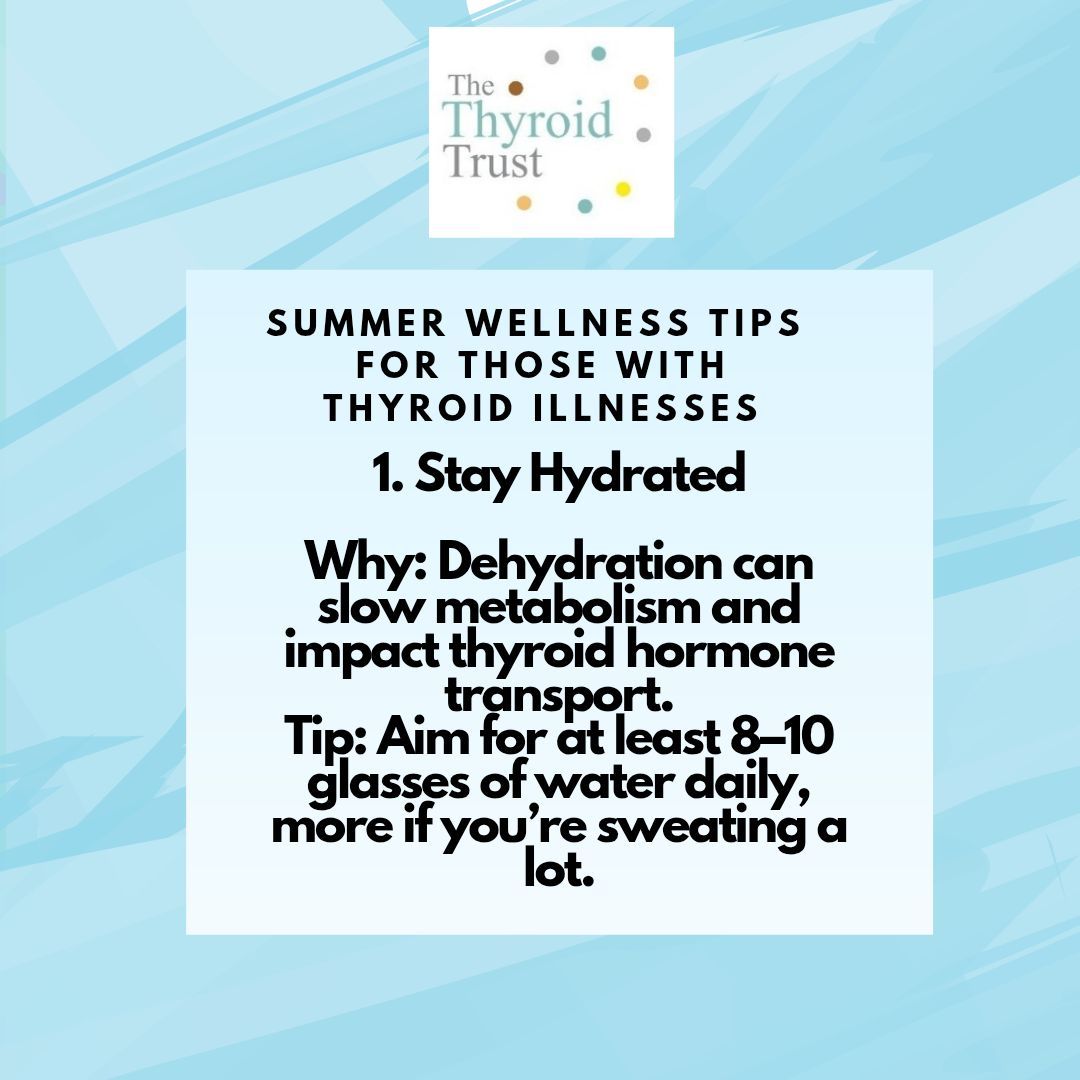 ThyroidTrust's tweet image. #Talk Thyroid
#ThyroidSummerWellnessTips
Learn More here: thyroidtrust.org