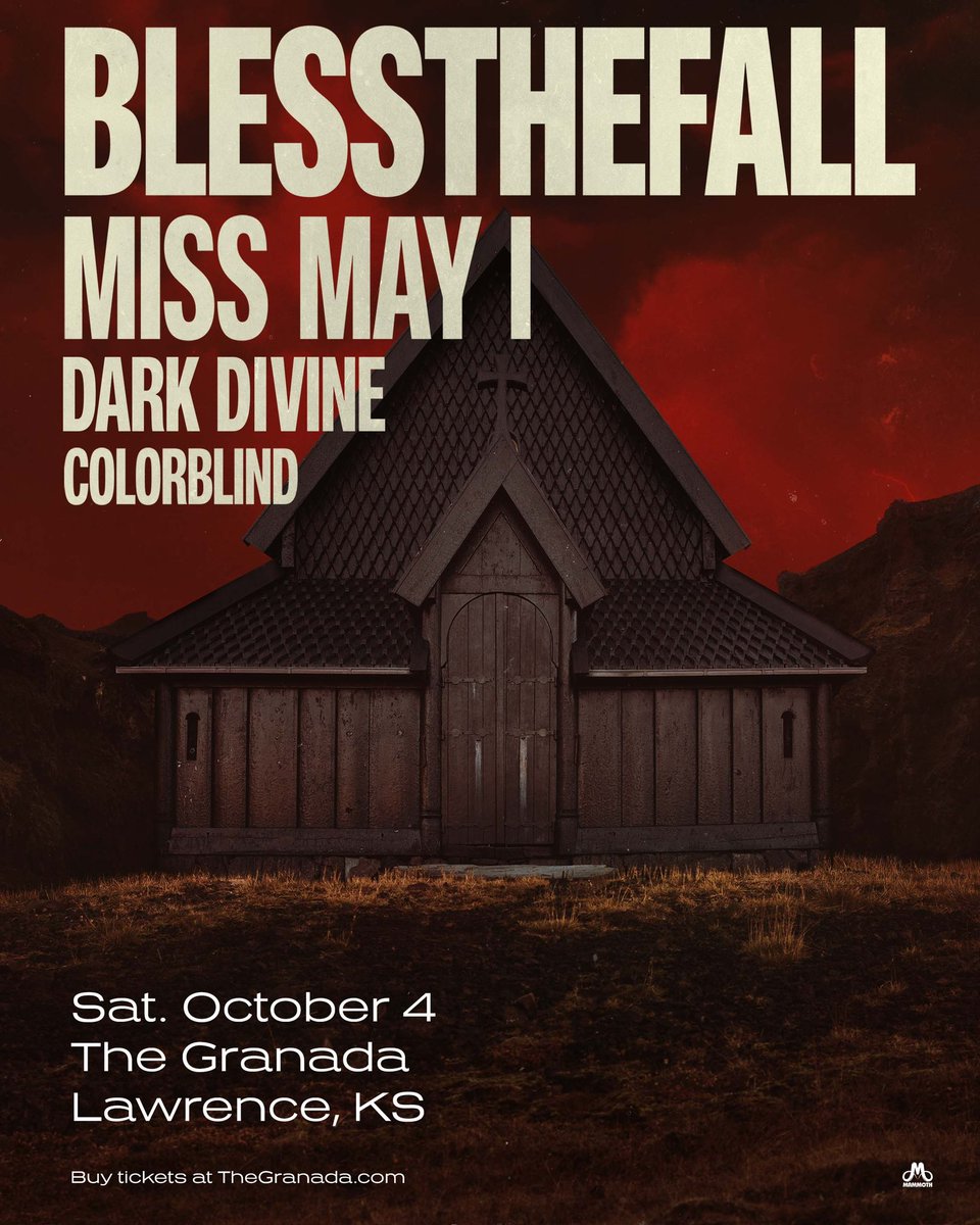 theGranada's tweet image. Just announced! Energetic metal band @blessthefall is coming to The Granada on Saturday, October 4th with special guests @missmayiband @DarkDivineMusic and @colorblindtx
🎟️Tickets on sale this Friday at thegranada.com