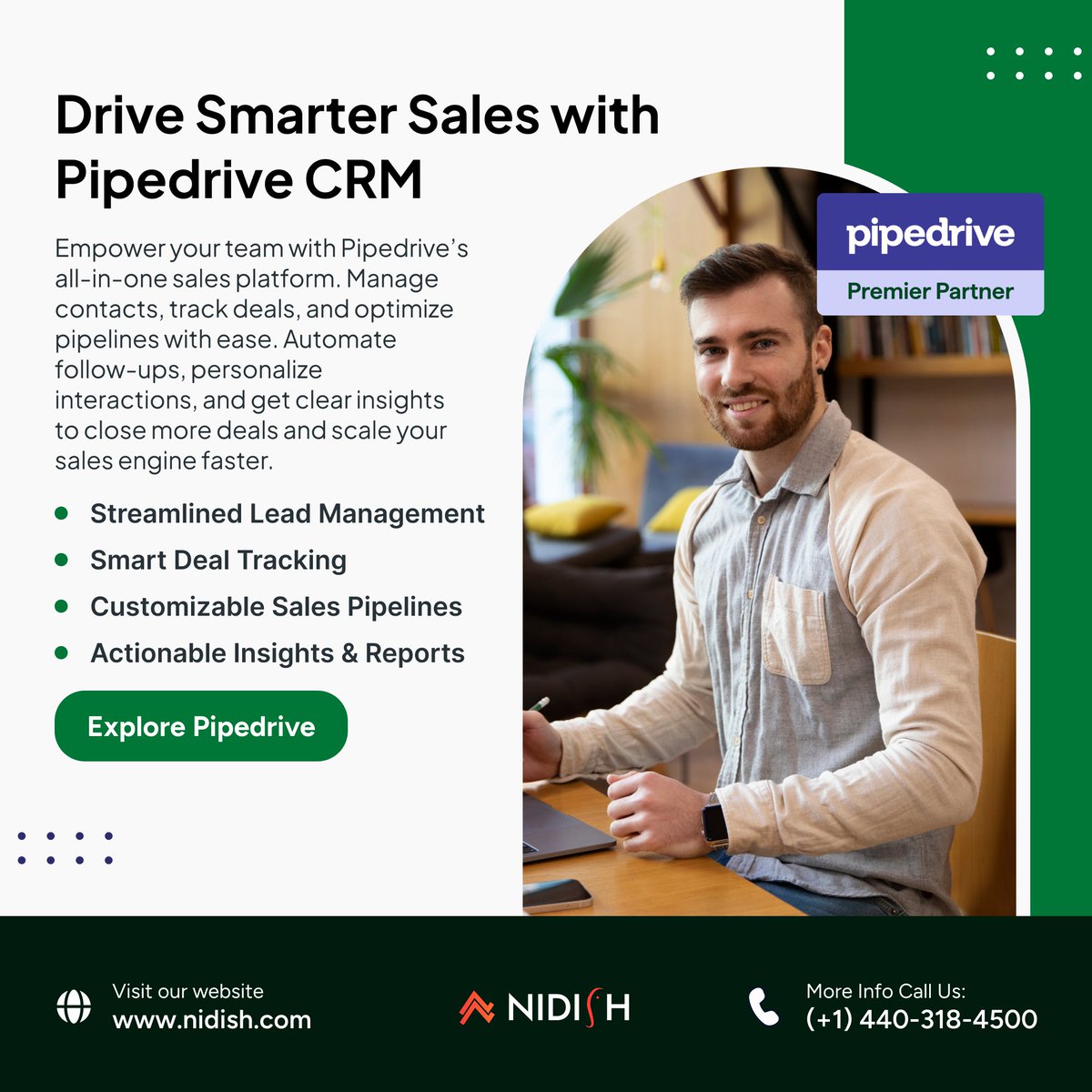 LlcNidish's tweet image. Boost your sales with Pipedrive CRM! 🚀
Track deals, streamline leads, and automate follow-ups with ease. Customize pipelines, gain insights, and help your team close faster.

🔗 hubs.ly/Q03xjr6k0
#PipedriveCRM #SalesAutomation #LeadTracking #NidishCRM