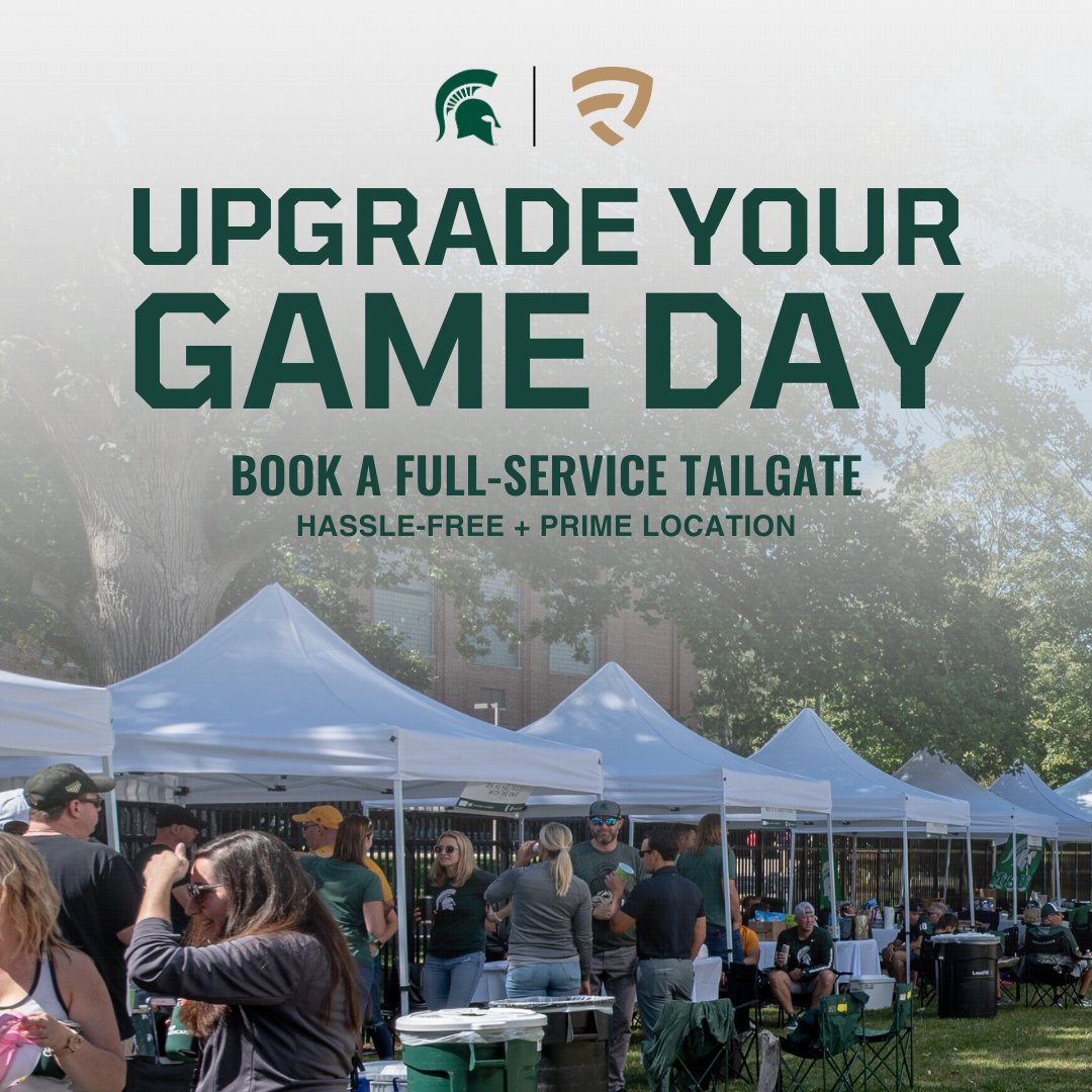 MSU_Athletics's tweet image. Tailgating made simple with REVELxp!
The full-service tailgate packages mean you just show up, cheer, and enjoy the game. Reserve your spot today at sprtns.co/4k9g8M0