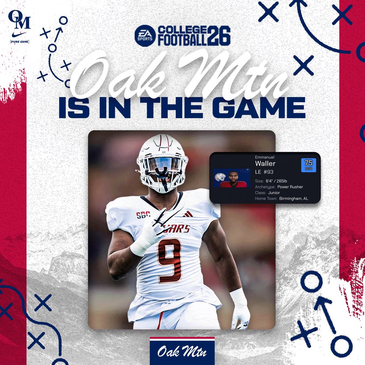 Oak Mountain Football (@footballomhs) on Twitter photo <a href="/laylowwaller/">emmanuel waller</a> is in the game.
<a href="/BamaHSNews/">Around The State Sports</a> <a href="/AL7AFootball/">Alabama7AFootball</a> <a href="/AL1HighSchoolFB/">Alabama High School Football Sports Fans Page</a> <a href="/DexPreps/">DexPreps</a> <a href="/YellowhammerFB/">Yellowhammer Football</a> <a href="/280Living/">280living</a> <a href="/BirminghamSport/">BirminghamSports</a> <a href="/UnderLights365/">Under the Lights</a> <a href="/HallTechSports1/">Hall-Tech Sports</a> <a href="/RivalsFriedman/">Adam Friedman</a> @RivalsWoody <a href="/samspiegs/">Sam Spiegelman</a> <a href="/ALcomBirmingham/">AL.com Birmingham</a> <a href="/PrepRedzoneAL/">Prep Redzone Alabama</a> <a href="/Alabama_Varsity/">Alabama Varsity</a> <a href="/PrepRedzone/">Prep Redzone 🏈</a> <a href="/JeremyO_Johnson/">Jeremy Johnson</a> <a href="/laylowwaller/">emmanuel waller</a> is in the game.
<a href="/BamaHSNews/">Around The State Sports</a> <a href="/AL7AFootball/">Alabama7AFootball</a> <a href="/AL1HighSchoolFB/">Alabama High School Football Sports Fans Page</a> <a href="/DexPreps/">DexPreps</a> <a href="/YellowhammerFB/">Yellowhammer Football</a> <a href="/280Living/">280living</a> <a href="/BirminghamSport/">BirminghamSports</a> <a href="/UnderLights365/">Under the Lights</a> <a href="/HallTechSports1/">Hall-Tech Sports</a> <a href="/RivalsFriedman/">Adam Friedman</a> @RivalsWoody <a href="/samspiegs/">Sam Spiegelman</a> <a href="/ALcomBirmingham/">AL.com Birmingham</a> <a href="/PrepRedzoneAL/">Prep Redzone Alabama</a> <a href="/Alabama_Varsity/">Alabama Varsity</a> <a href="/PrepRedzone/">Prep Redzone 🏈</a> <a href="/JeremyO_Johnson/">Jeremy Johnson</a>
