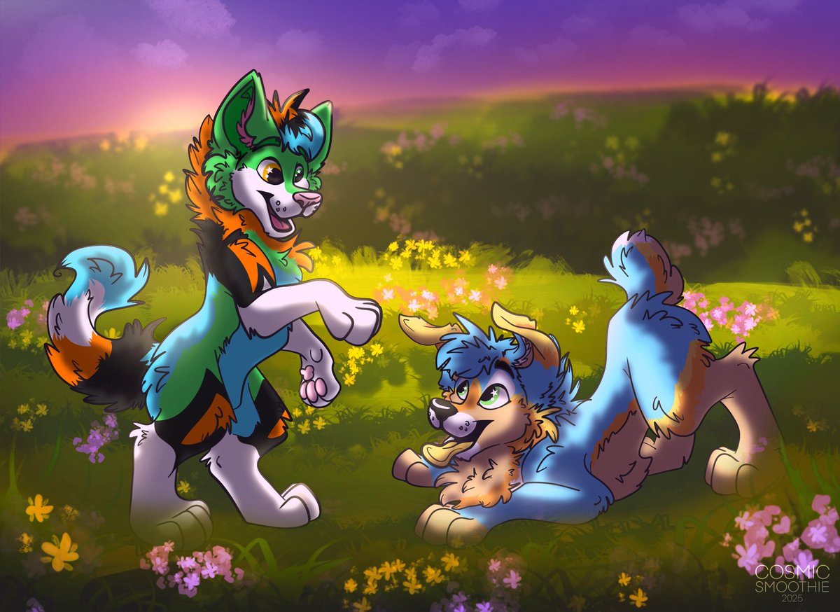 cosmicsmoothie's tweet image. Recently completed comm for a client on IG 🎨🌅