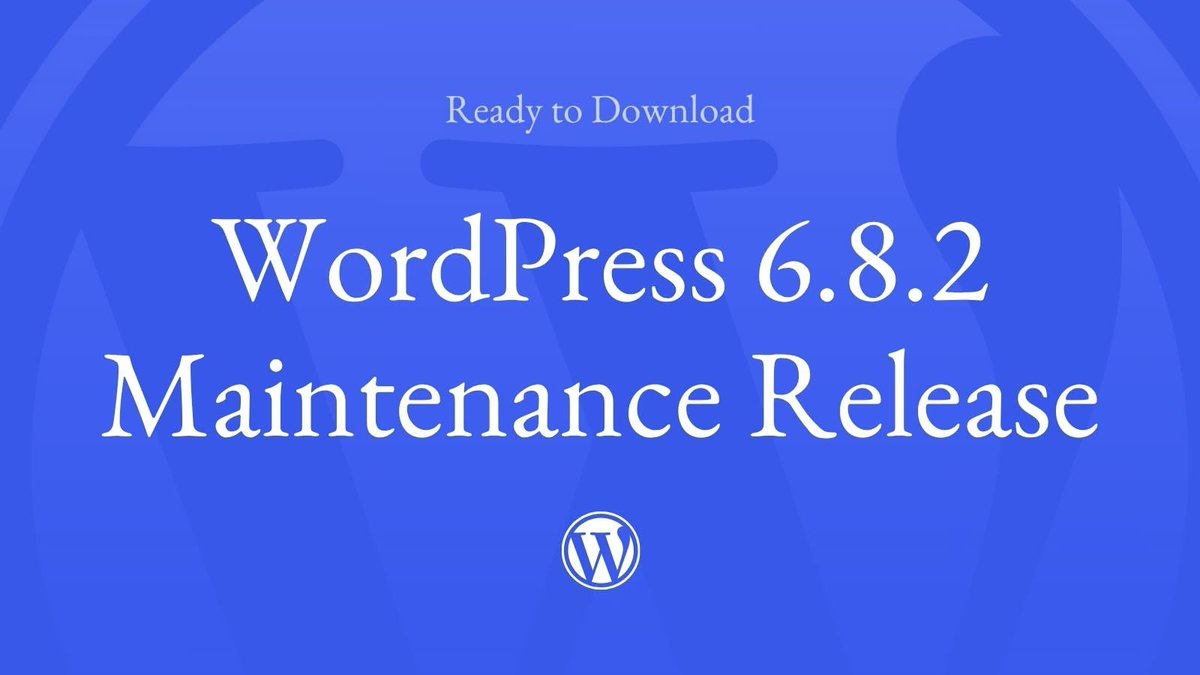 WordPress's tweet image. WordPress 6.8.2 is live! This maintenance release addresses 20 core tickets and 15 block editor issues, ensuring smoother experiences on your sites. Discover the full details and download it here: wp.me/pZhYe-4UT.