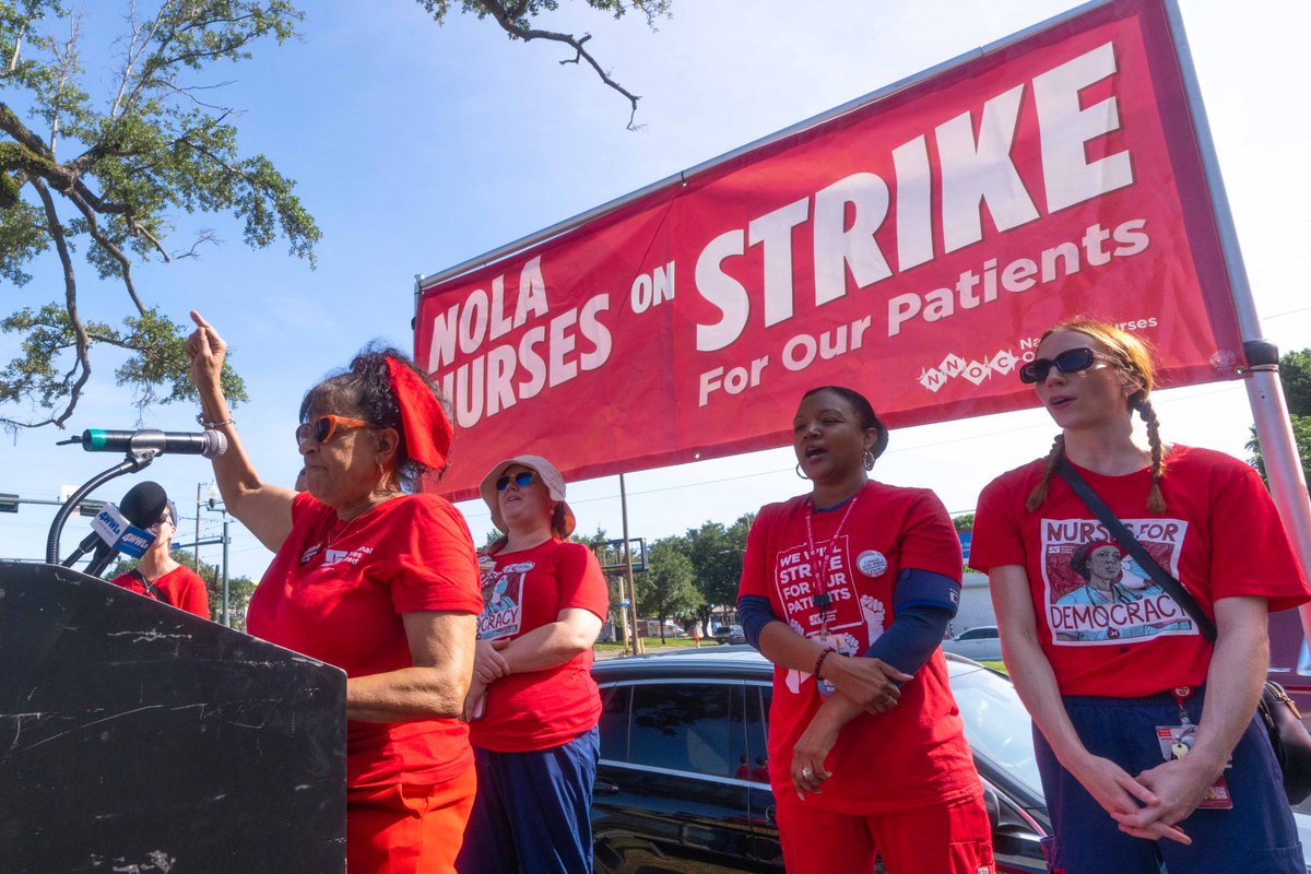 NationalNurses's tweet image. Good morning from the #UnionStrong nurses at @UMCNO on strike! ☀️🪧
We organized to have a voice for our patients and ourselves, but management wants to retaliate against those who speak out. We won't stand for it!