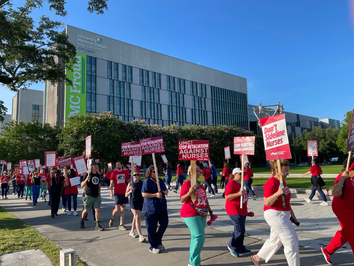NationalNurses's tweet image. Good morning from the #UnionStrong nurses at @UMCNO on strike! ☀️🪧
We organized to have a voice for our patients and ourselves, but management wants to retaliate against those who speak out. We won't stand for it!