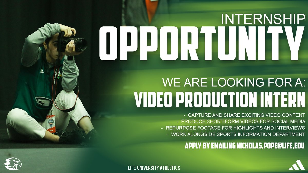 Life Running Eagles (@lifeuathletics) on Twitter photo Love sports? Love storytelling?π₯
Join the team and help us capture the moments that matter!
β
Create highlight reels, hype videos & social media content
β
Grow your portfolio + cover some of the best teams in the nation
Interested? Email Nickolas.Pope@Life.edu to learn more! Love sports? Love storytelling?π₯
Join the team and help us capture the moments that matter!
β
Create highlight reels, hype videos & social media content
β
Grow your portfolio + cover some of the best teams in the nation
Interested? Email Nickolas.Pope@Life.edu to learn more!