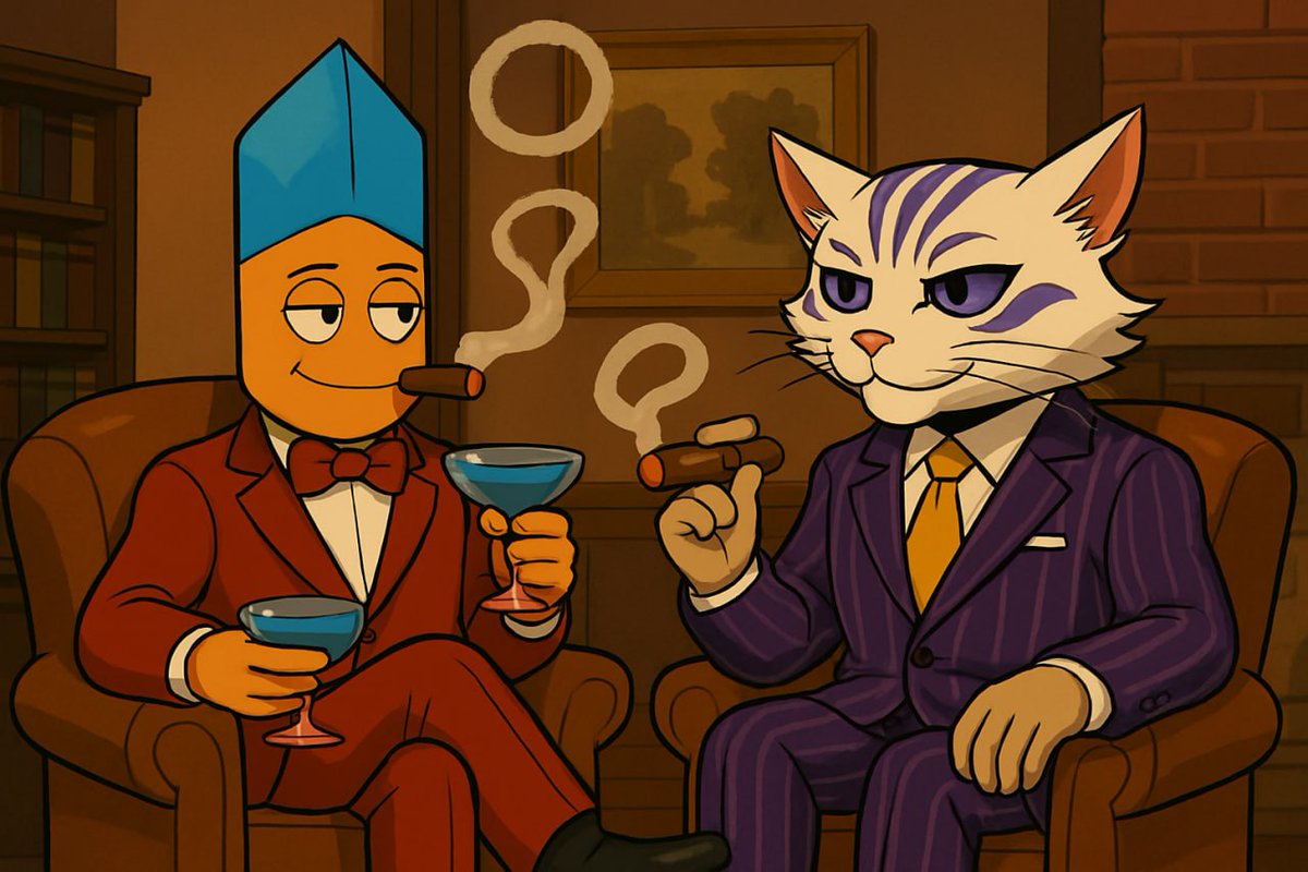 ST6CEO's tweet image. Shilligan and TonCat enjoy a celebratory cigar and a drink! Can you guess why? Best comment gets some tokens 😉
@TonCatonTon @TopShilligan