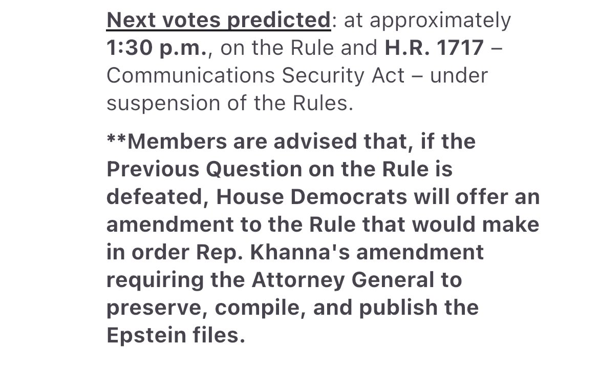 RulesDemocrats's tweet image. 🚨It's official: @HouseDemocrats are about to force a floor vote TODAY on releasing the EPSTEIN FILES.🚨
@RepMGS is going to offer a motion that will trigger an up or down vote on @RepRoKhanna's amendment to preserve and release records related to Jeffrey Epstein.