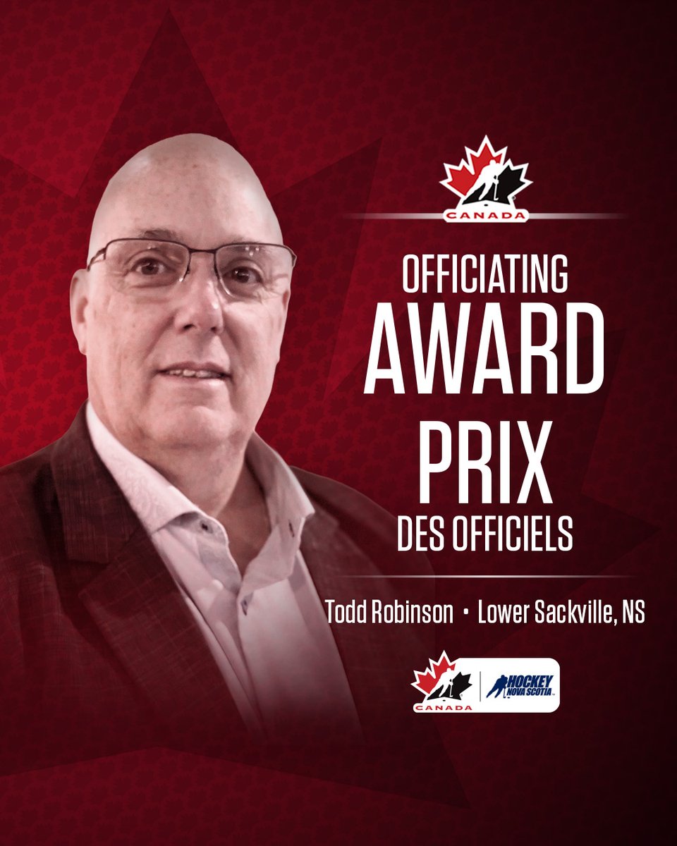 HockeyCanada's tweet image. For your mentorship and dedication to officials across the country… Thank you, Todd! 🦓
Pour ton rôle de mentor dévoué auprès du personnel d’arbitrage partout au pays… Merci, Todd! 🦓
🏆 HockeyCanada.ca/Awards
🏆 HockeyCanada.ca/Prix
@HockeyNS
