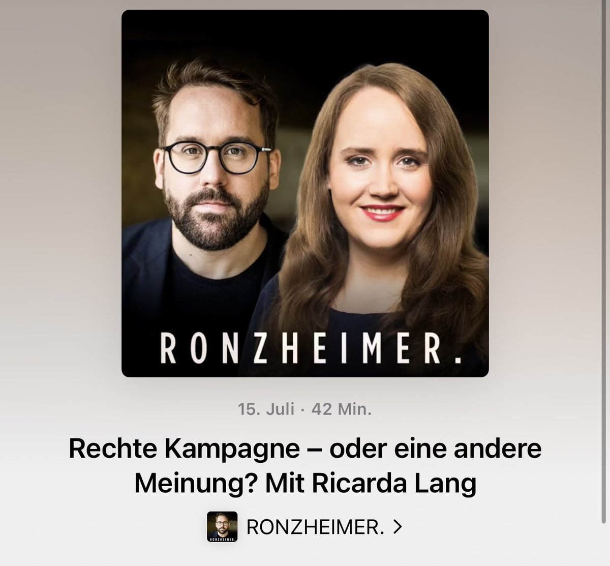 Paul Ronzheimer (@ronzheimer) on Twitter photo Neue Podcast-Folge jetzt überall dort, wo es Podcasts gibt. <a href="/Ricarda_Lang/">Ricarda Lang</a> über die Debatte um Brosius-Gersdorf, „rechte Kampagnen“ und andere Meinungen. Neue Podcast-Folge jetzt überall dort, wo es Podcasts gibt. <a href="/Ricarda_Lang/">Ricarda Lang</a> über die Debatte um Brosius-Gersdorf, „rechte Kampagnen“ und andere Meinungen.