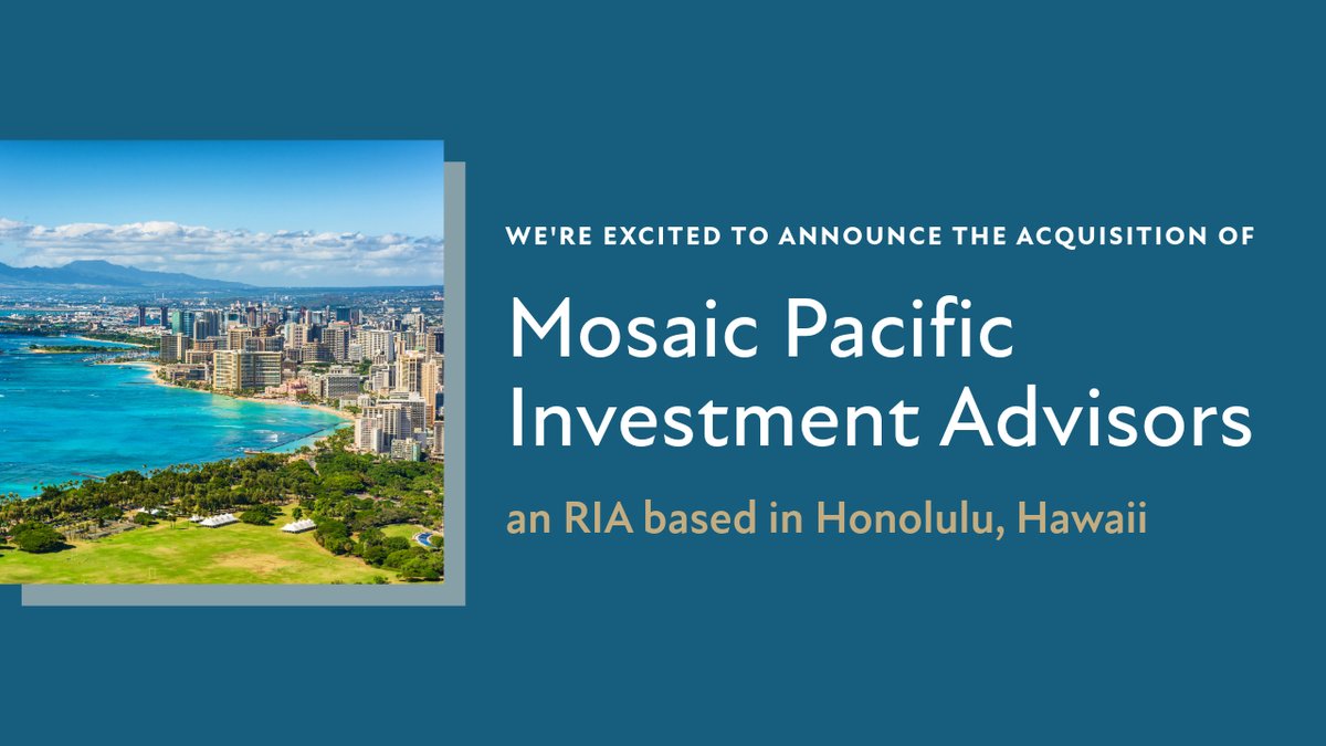 CPIWealth's tweet image. We're excited to announce the acquisition of Mosaic Pacific Investment Advisors, a successful RIA based in Honolulu, Hawaii. Please join us in welcoming this talented team!
