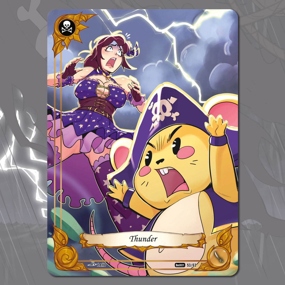 BootynBeauties's tweet image. Everyone needs a yellow mouse convinced it has great powers in their pirate life: meet Thunder, the mischievous little mascot of the Nerdy Navigators! A new kawaii creature designed by Lello… and we already love it!
Illus. Lello