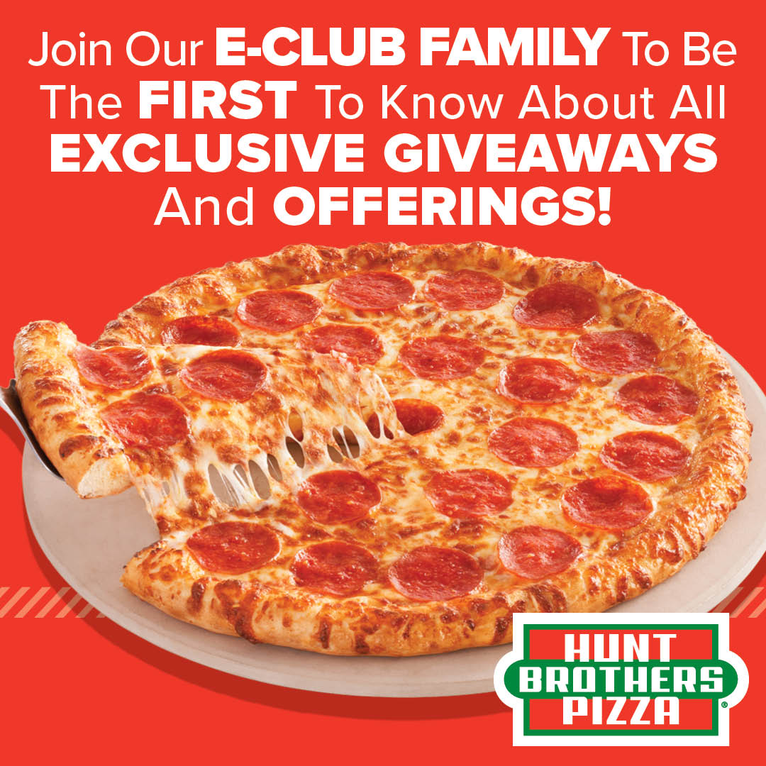 Be the first to know about all things pizza. Join the #HuntBrothersPizza E-Club! 🍕

Sign up: huntbrotherspizza.com/e_club/