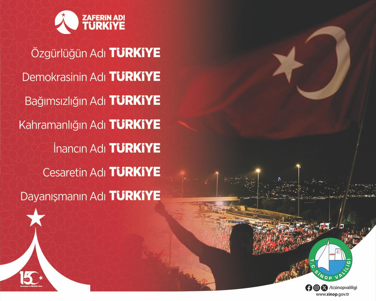 #ZaferinAdıTürkiye🇹🇷
#MilliDemokrasiVeBirlikGünü
#15Temmuz2016
