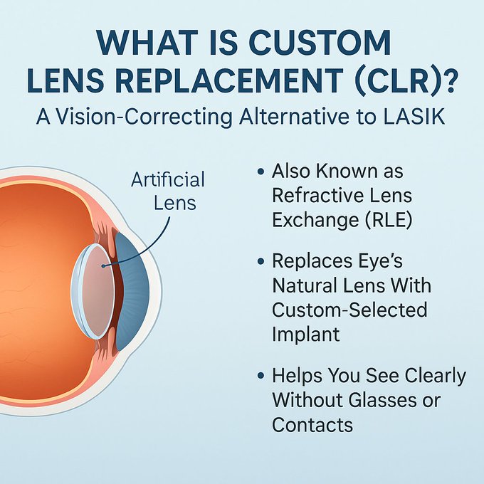 👁️ No more readers? Yes, please!
Custom Lens Replacement (CLR) is an alternative to LASIK for those over 40.
Custom lenses, Quick recovery, No more glasses!
Shady Grove Ophthalmology with Dr. Roberts.
📍 Rockville, MD

Learn more➡️shadygroveophthalmology.com/discover-custo… 

#CustomLensReplacement