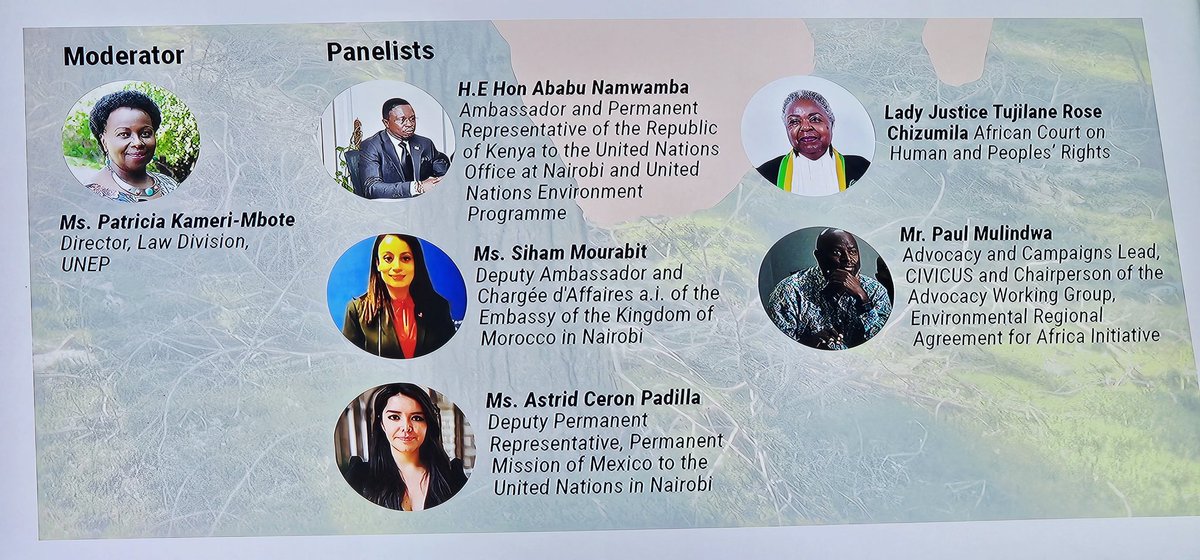Kmunep's tweet photo. The @Kmunep is proud to have co-hosted the side event on Environmental Rights jointly with the @UNEP Law Division, as part of the ongoing #AMCEN20. Our Head of Mission H.E @AbabuNamwamba shared Kenya's constitutional, legislative and policy implementation experiences @UNEP_Africa https://t.co/IKFXHItQIM