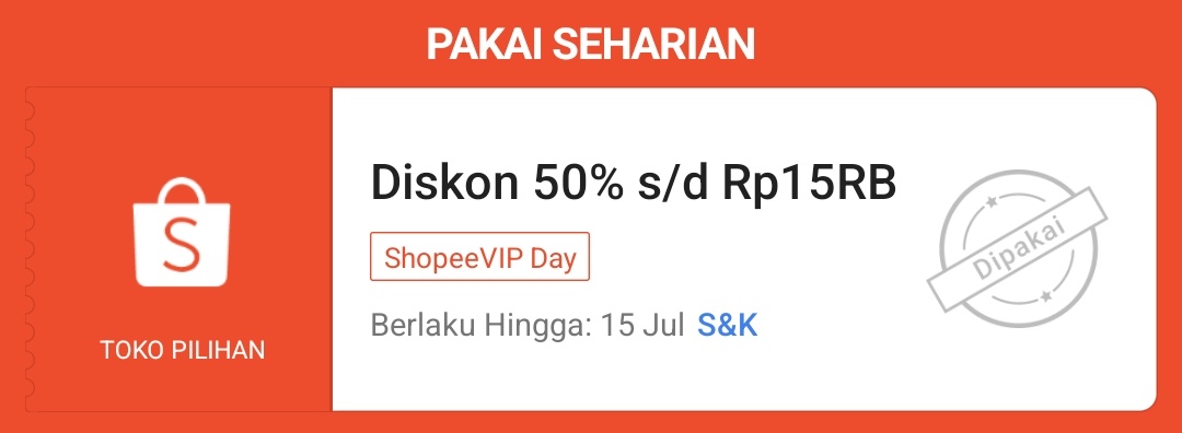 Jangan lupa checkout voucher ShopeeVIP sebelum jam 23:59 

s.shopee.co.id/2B3uyP7toO