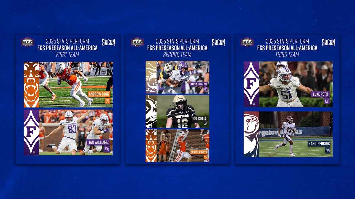 The Southern Conference (@soconsports) on Twitter photo The #SoConFB <a href="/StatsPerform/">Stats Perform</a> Preseason All-Americans! Congrats on the honor! #itsallhere <a href="/PaladinFootball/">Furman Football</a> <a href="/MercerFootball/">Mercer Football</a> <a href="/Wofford_FB/">Wofford Football</a> <a href="/SamfordFootball/">Samford Football</a> <a href="/CatamountsFB/">Western Carolina Football</a> π
π°: theanalyst.com/articles/2025-β¦ The #SoConFB <a href="/StatsPerform/">Stats Perform</a> Preseason All-Americans! Congrats on the honor! #itsallhere <a href="/PaladinFootball/">Furman Football</a> <a href="/MercerFootball/">Mercer Football</a> <a href="/Wofford_FB/">Wofford Football</a> <a href="/SamfordFootball/">Samford Football</a> <a href="/CatamountsFB/">Western Carolina Football</a> π
π°: theanalyst.com/articles/2025-β¦