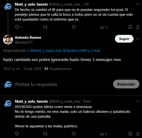Aprovechando la situación, <a href="/juanex77/">Antonio Ramos</a> es precisamente uno de esos personajes, ya han borrado varias de sus cuentas y a borrado twits en los que confiesa con orgullo ser un posible pedófilo y violador.

Si llegan a tener información sobre este sujeto, denúncienlo.

#SupermanMovie
