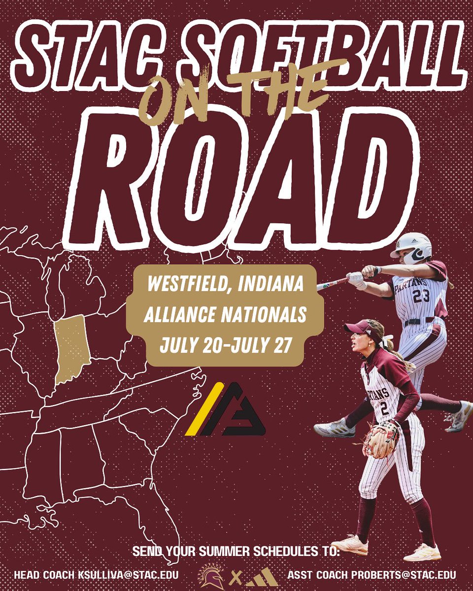 STAC Softball (@stacsoftball) on Twitter photo STAC Coaches on the road looking for future Spartans!! π₯
#STACemUP
#California
#Florida
#Indiana STAC Coaches on the road looking for future Spartans!! π₯
#STACemUP
#California
#Florida
#Indiana