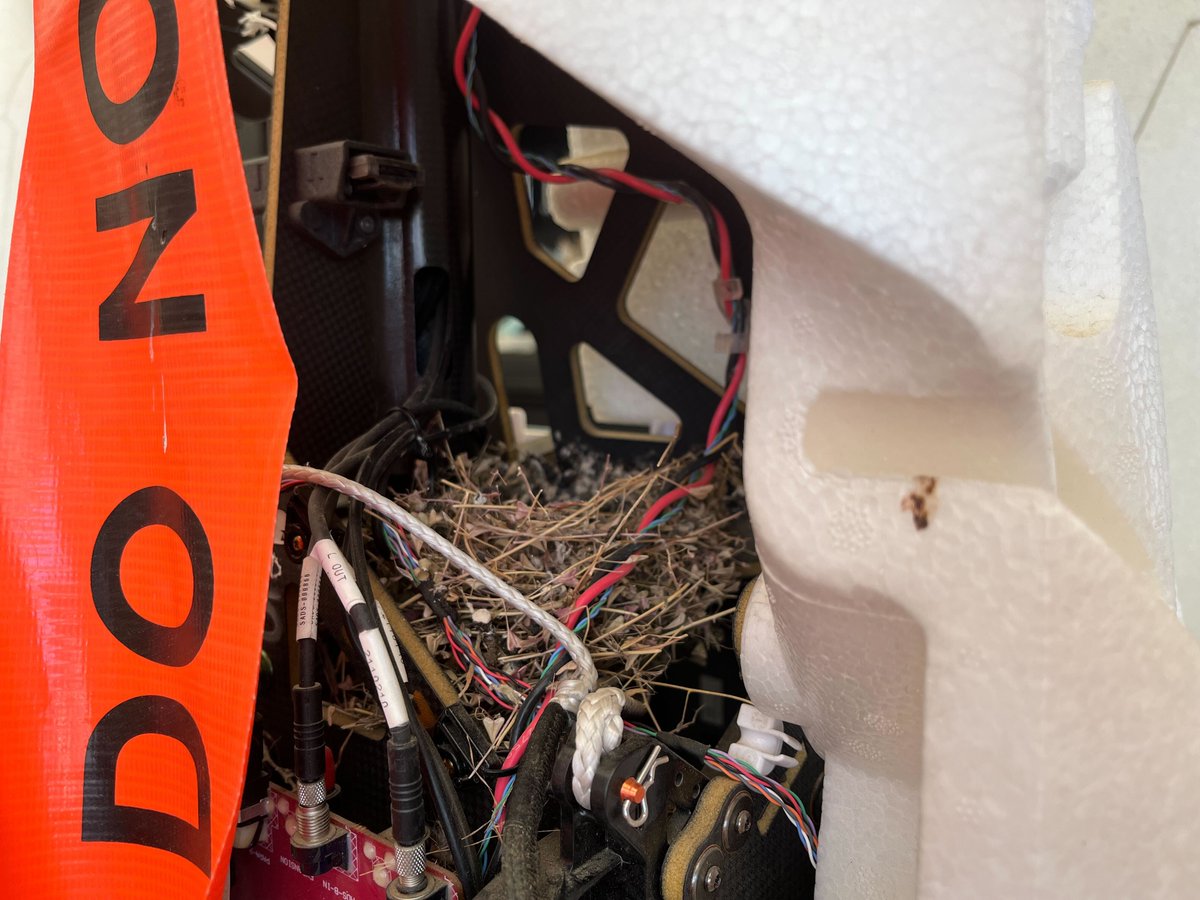 Keller's tweet image. Laypeople don't get why building hardware that operates at scale in the world is hard. The world is full of unexpected surprises, including small creatures looking to make cozy homes amongst avionics