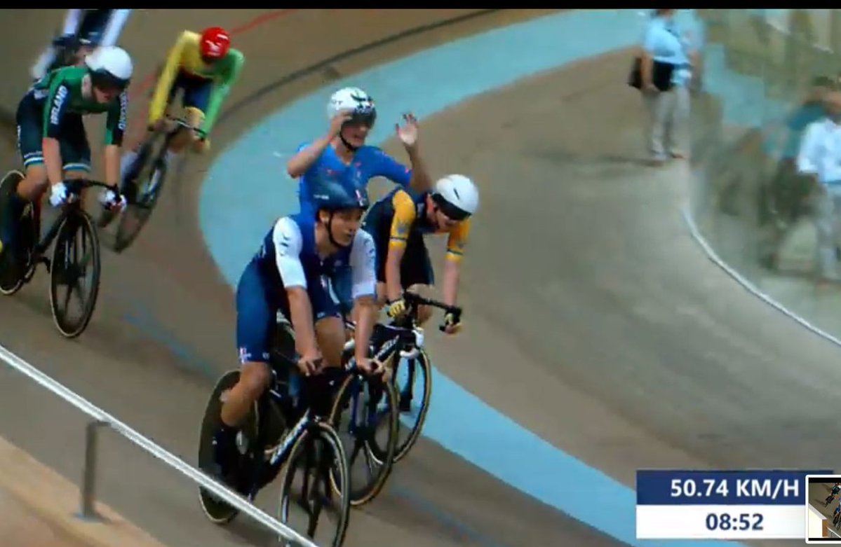 🍫 Karl Sagnier lance ses championnats d'Europe Juniors avec une 4e place sur l'épreuve du Scratch ! Il participera également à la poursuite par équipes et à l'Américaine. 🤞

🍫 Karl Sagnier finished 4th in the Scratch race at the Junior European Track Cycling Championships.