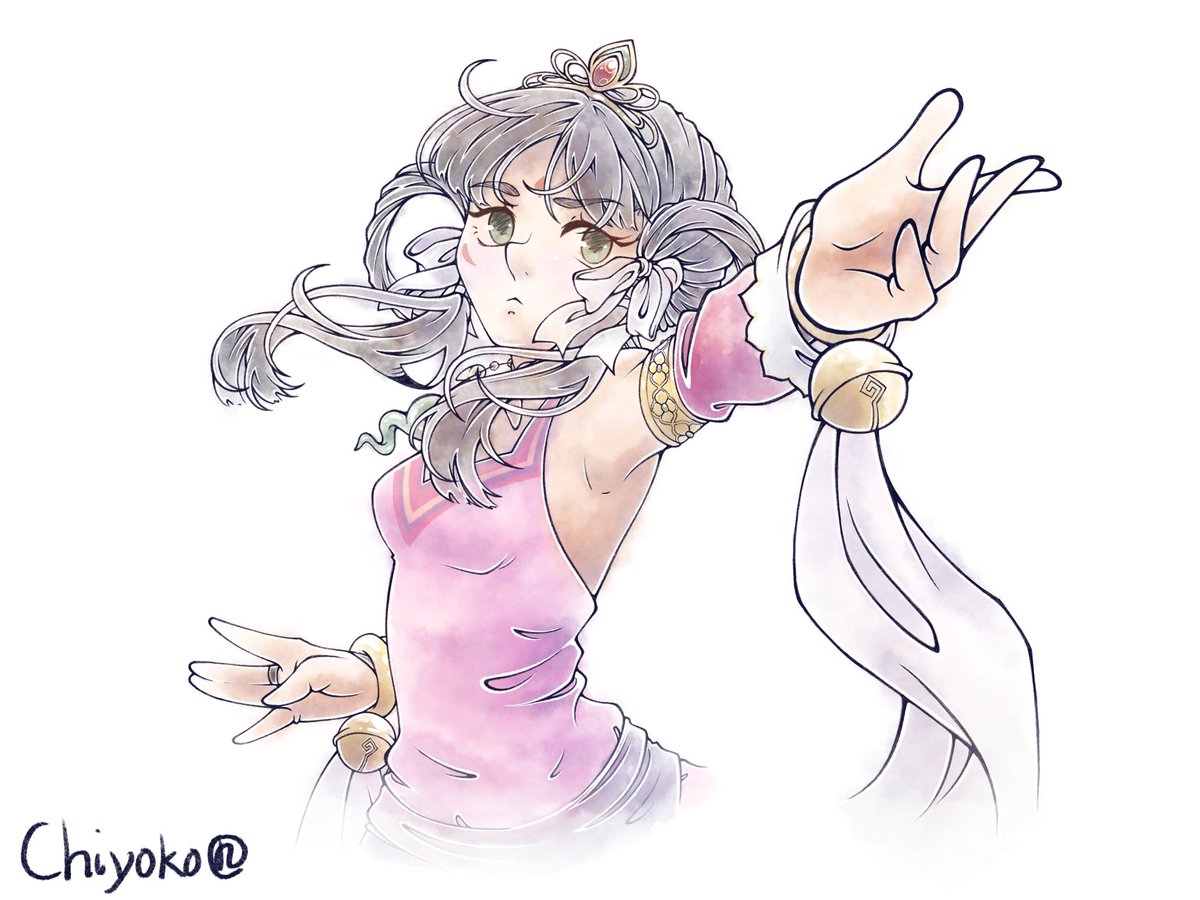 Chiyokoarts's tweet image. For tonight’s stream I drew everyone’s little goober princess doing one of her silly dances to please the pond for another vision. Hope this one is more beneficial to our case, but probably not..
#nezumivastream #sketch #digitalart #AceAttorney