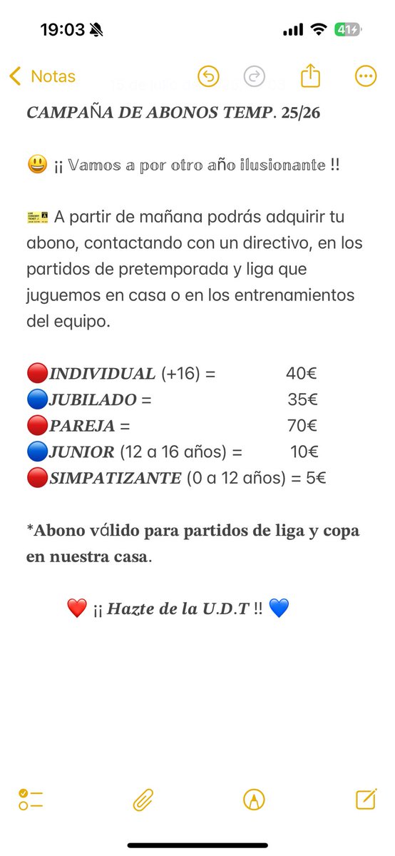 𝑪𝑨𝑴𝑷𝑨Ñ𝑨 𝑫𝑬 𝑨𝑩𝑶𝑵𝑶𝑺 𝑻𝑬𝑴𝑷. 𝟐𝟓/𝟐𝟔

¡¡ 𝕍𝕒𝕞𝕠𝕤 𝕒 𝕡𝕠𝕣 𝕠𝕥𝕣𝕠 𝕒ñ𝕠 𝕚𝕝𝕦𝕤𝕚𝕠𝕟𝕒𝕟𝕥𝕖 !! 🔴🔵

         ❤️ ¡¡ 𝑯𝒂𝒛𝒕𝒆 𝒅𝒆 𝒍𝒂 𝑼.𝑫.𝑻 !! 💙