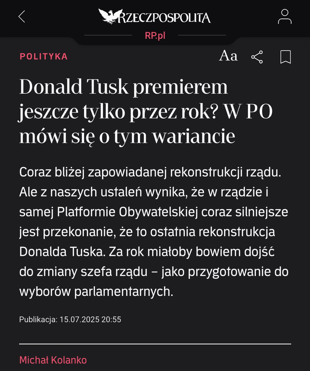 Czyli klasyk: jak zaczyna być gorąco, Tusk pierwszy przy wyjściu awaryjnym.
