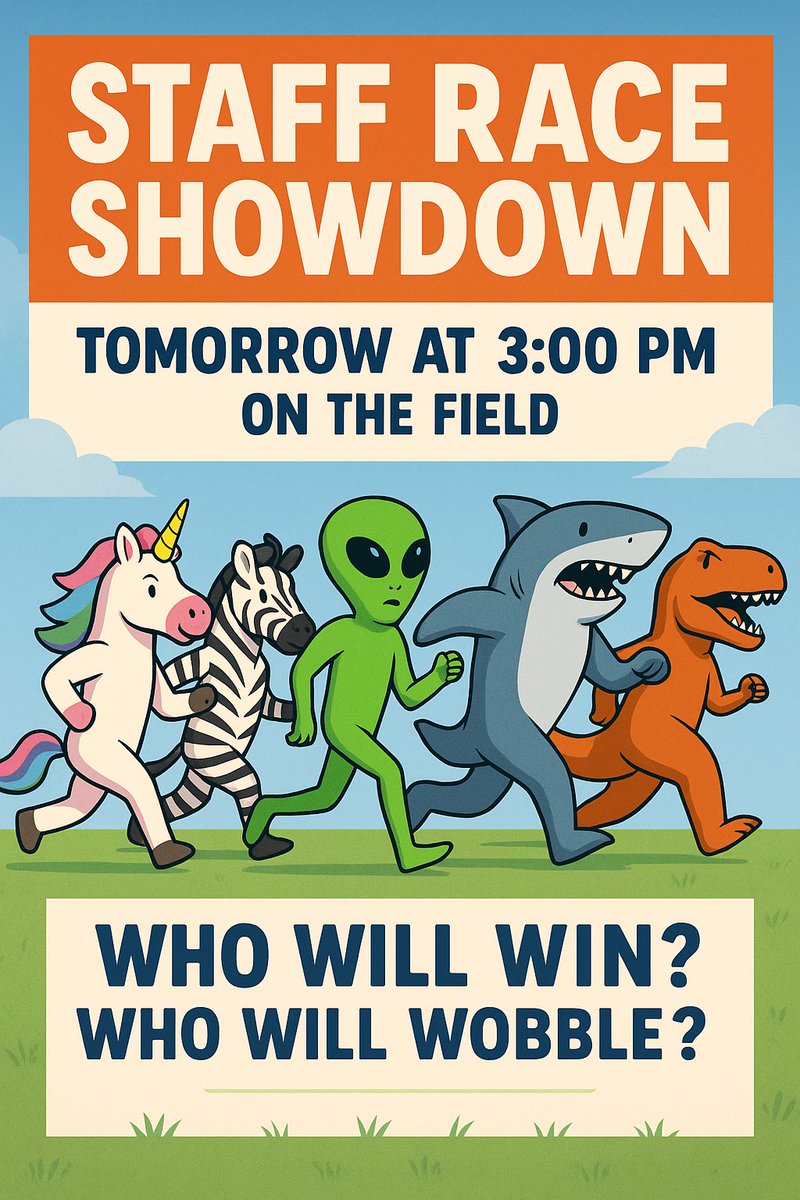 WCHS_PE's tweet image. Tomorrow- Wed 1️⃣6️⃣th July
3️⃣pm
School Field

It is going to be one amazing event. 🤣🤣🤣

🦄 👽 🦖 🦈 🦓