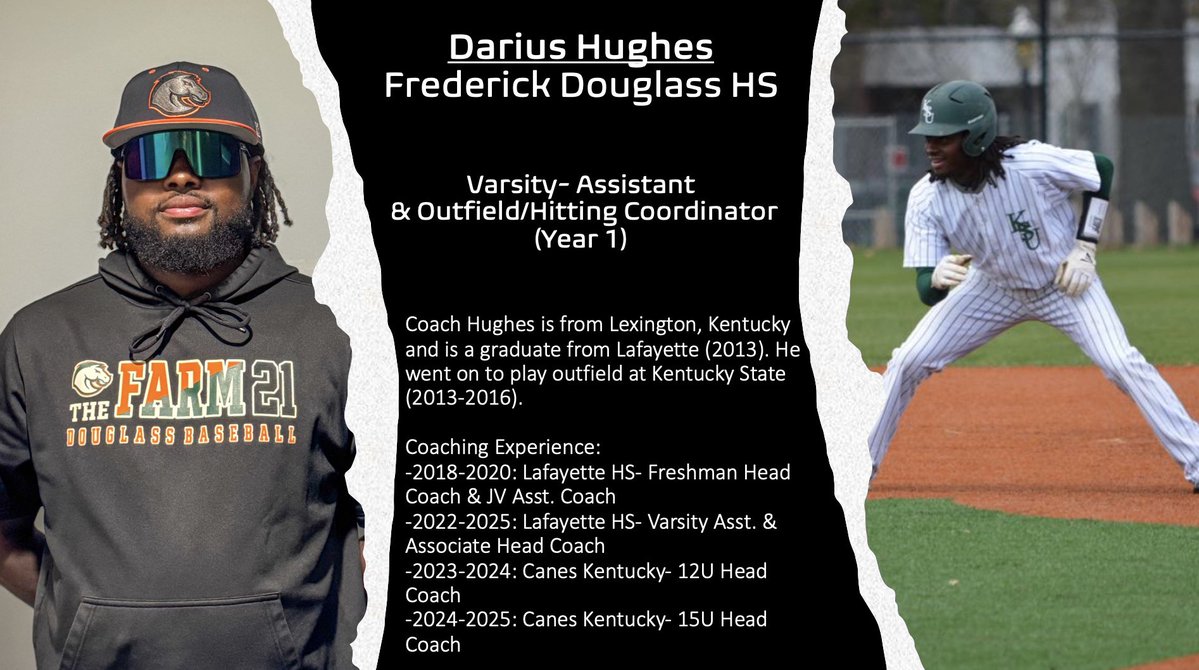 🐎🐎Darius Hughes🐎🐎

Varsity Assistant/Outfield Coach
Program Hitting Coordinator

#stampede🐎