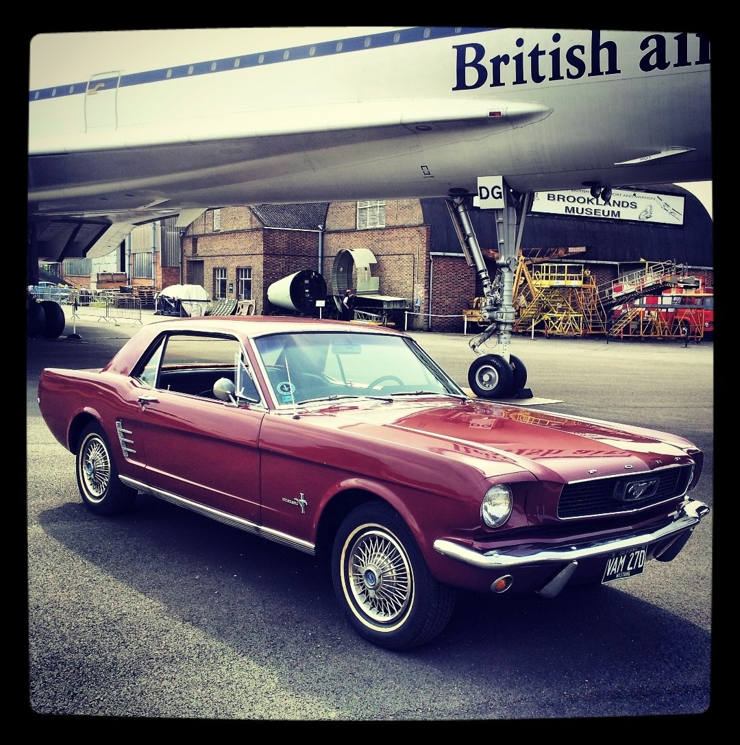 That time I parked my Mustang underneath Concorde. #fordmustang #concorde