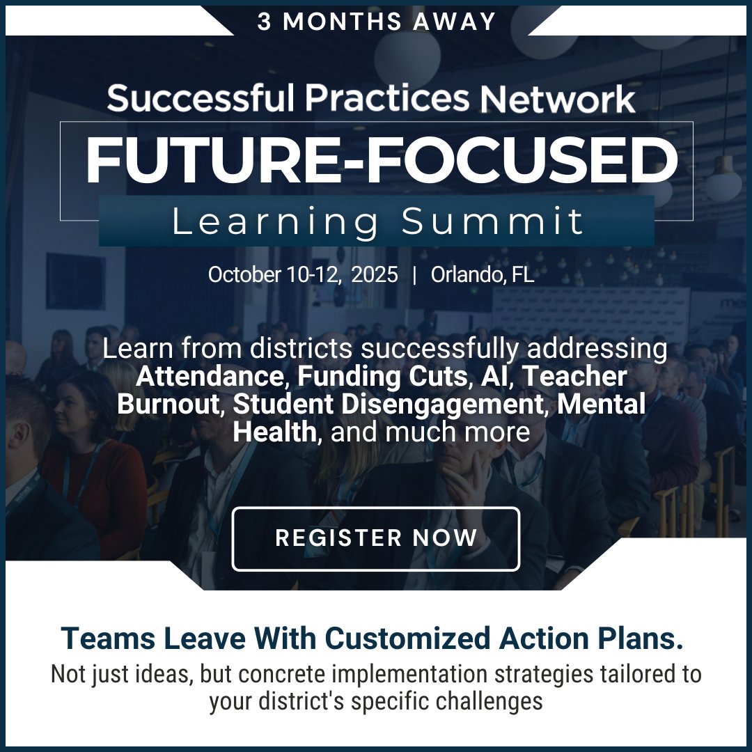 Districts nationwide are facing unprecedented challenges: funding cuts, teacher shortages, &amp; students who need different skills for tomorrow's workforce. Join leaders from #FutureFocused districts who've successfully tackled these issues while preparing students for the future.