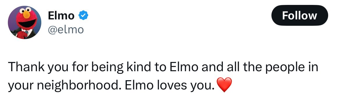 Still no apology from the Elmo account for the antisemitic tweets.