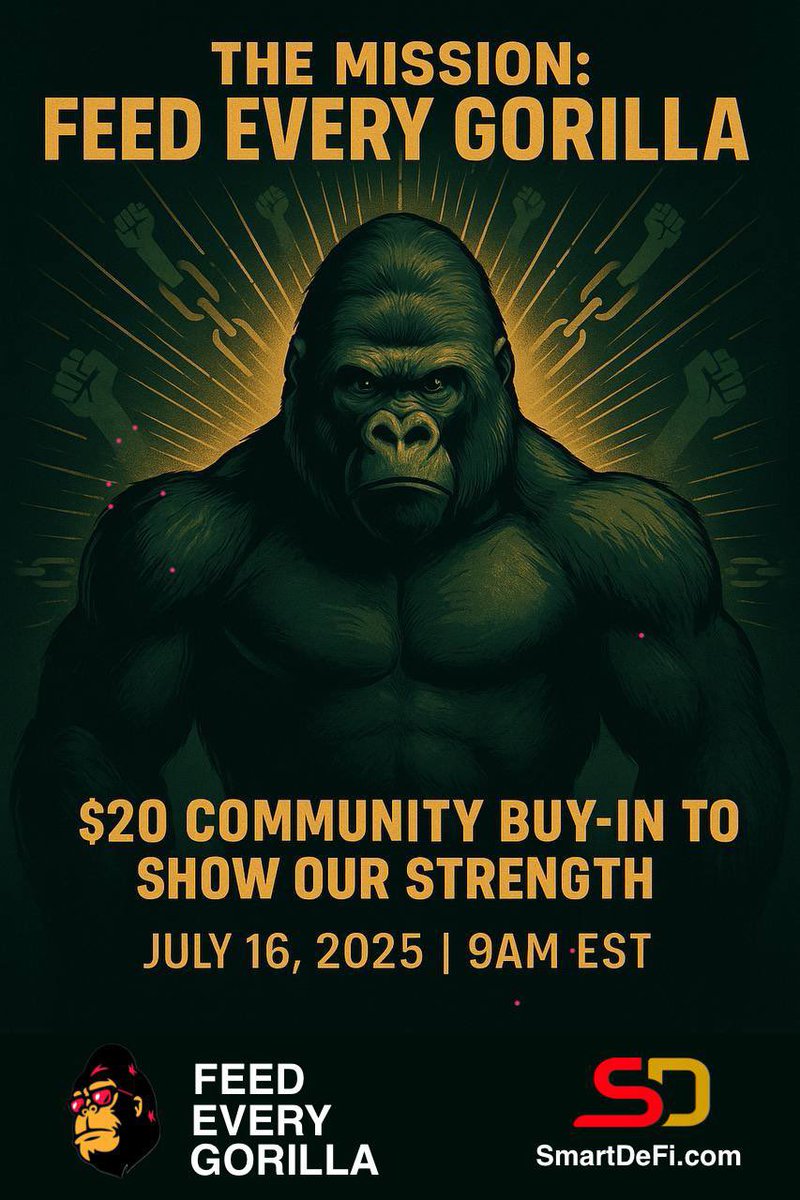 🔥 A TIME TO UNITE, A TIME TO BUY 🔥

STARTING: 9AM EST | JULY 16TH 🗓️

This is more than a buy, It’s a rally cry 🫡

A show of strength and a reminder that we are STILL HERE — and more locked in than ever 🔐

We’re making it known:
FEG and SmartDeFi WILL succeed — because we