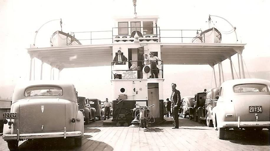 WestbankHistory's tweet image. Throwback Thursday:
This week we are hanging around in the 1940s with this photo from on board the Kelowna-Westbank Ferry.
#westbankmuseum #ThrowbackThursday #1940s