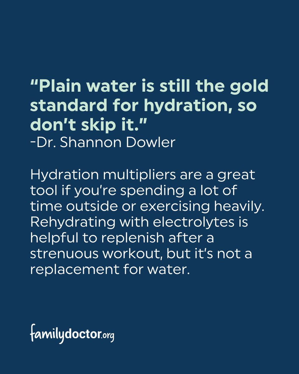 familydoctor's tweet image. Have you been considering trying hydration multipliers? 💦 @aafp’s @ShannonDowlerMD breaks down what you need to know and how to use them properly this summer with @CBSNews! Check it out: cbsn.ws/4lLuTpd