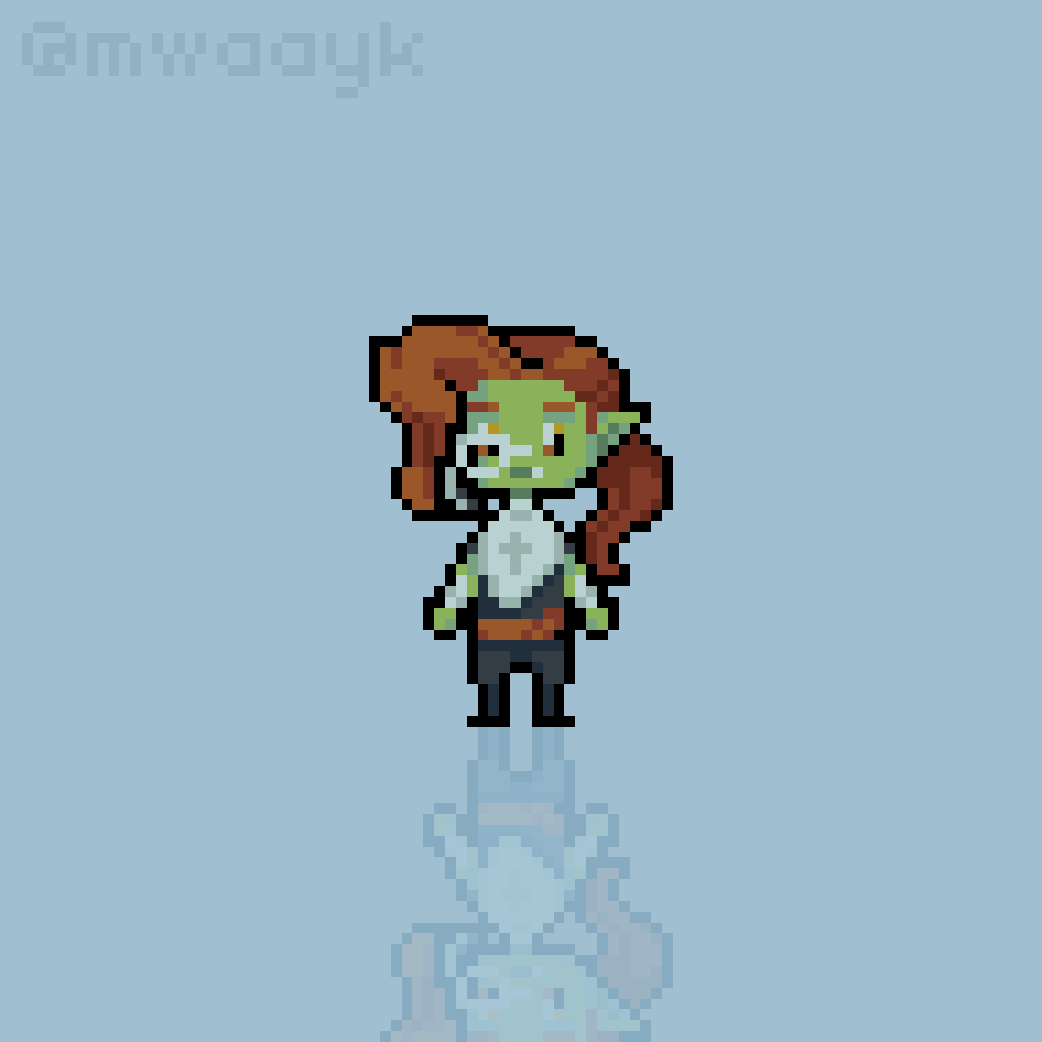 Made a quick pixel art version of @/marsie's character
#VGenComm #pixelart