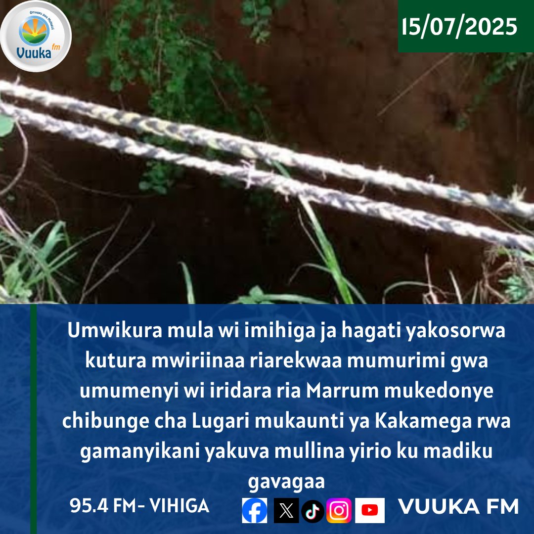 Umwikura mula wi imihiga ja hagati yakosorwa kutura mwiriinaa riarekwaa mumurimi gwa umumenyi wi iridara ria Marrum mukedonye chibunge cha Lugari mukaunti ya Kakamega rwa gamanyikani yakuva mullina yirio ku madiku gavagaa #VuukaNews #UmwoyoGwuMurogori #shamba #hole #man #rescue