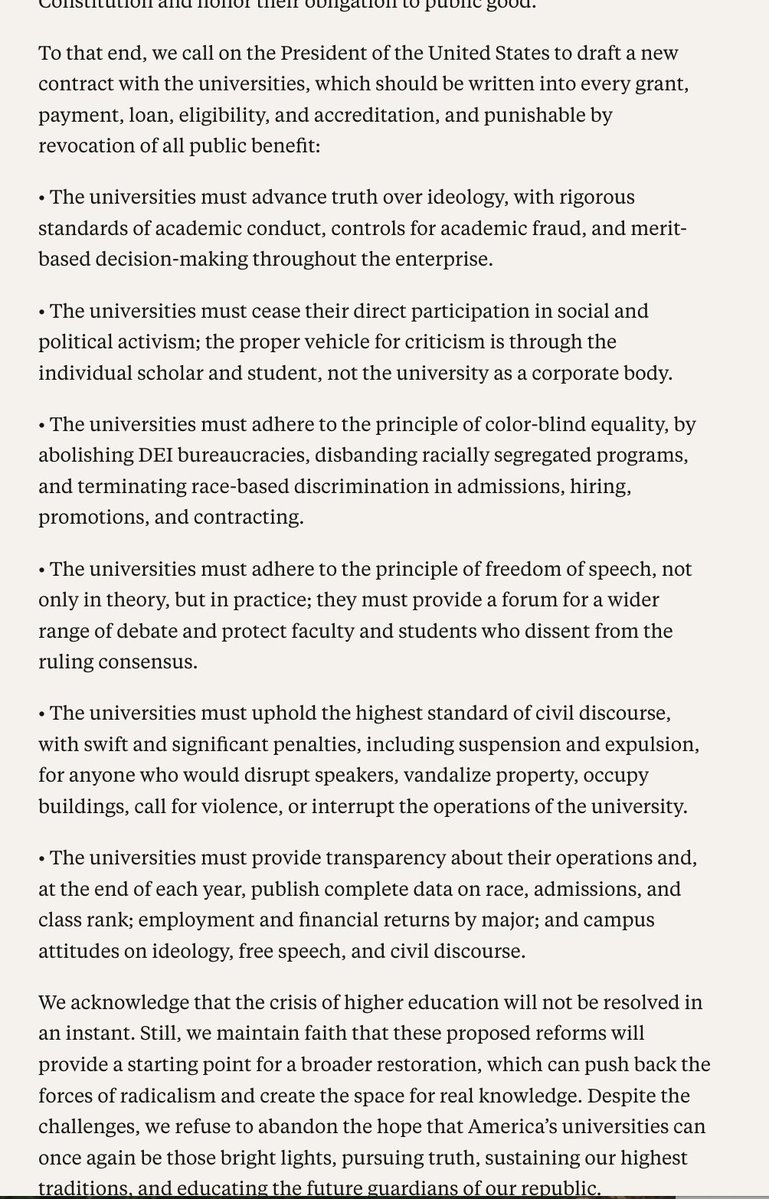 The Manhattan Statement on Higher Education lays out a plan for reforming America's universities that is targeted, popular, and ready to go. We call on President Trump to issue an executive order making these principles a precondition for federal funding. Let's get it done.