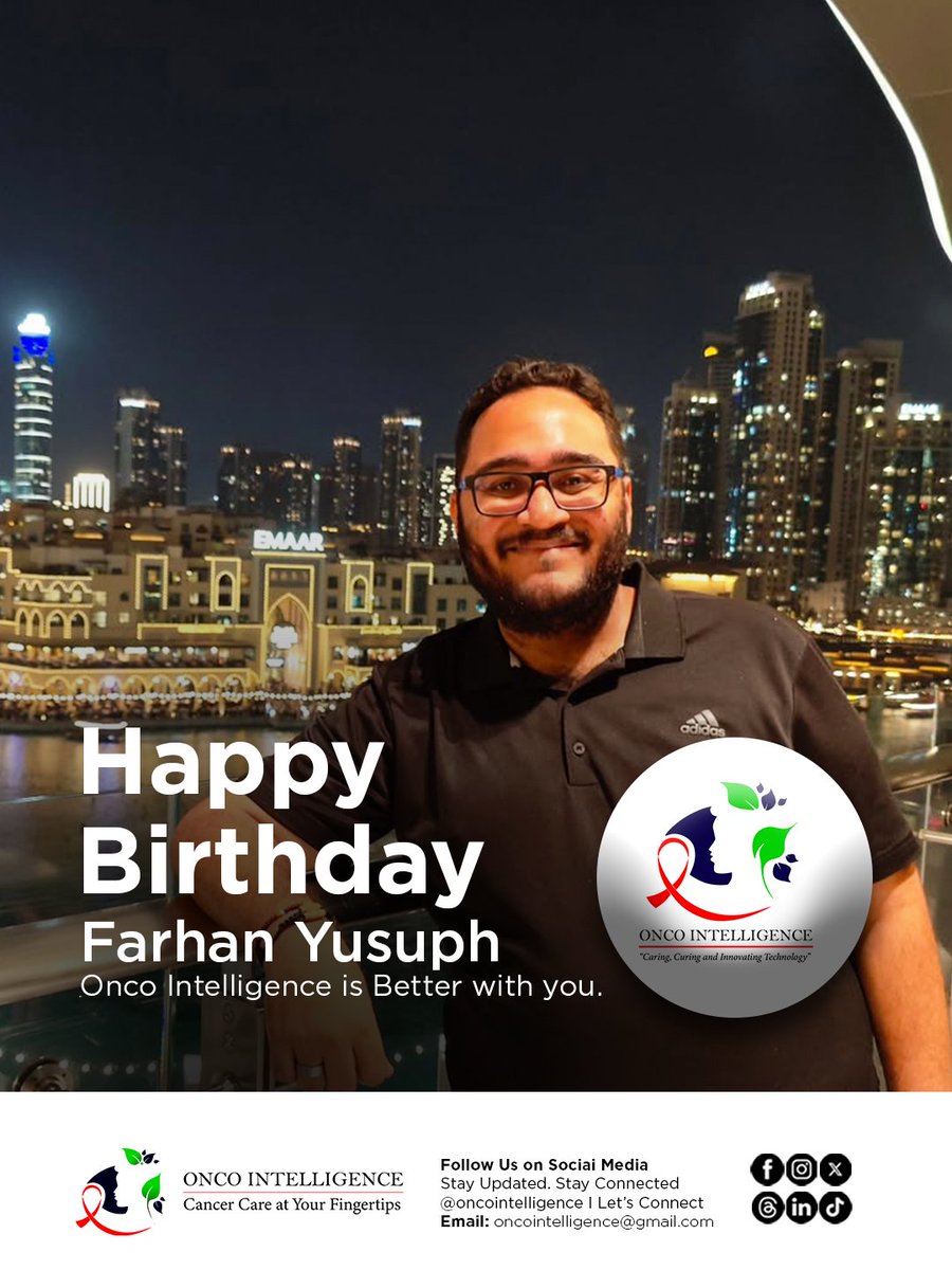 oncointelligenc's tweet image. Happy Birthday Farhan Yusuph @faryus88 🎉🎉
Wishing you all the best in life and at work. We are lucky to have you in the team. Onco Intelligence is better with you.
#TogetherWeFight #StayStrong #FightCancer