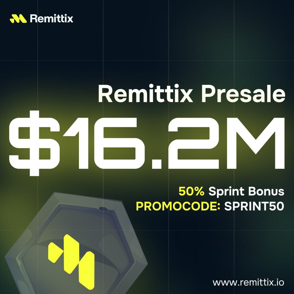 We’re Almost There – $16.2M+ Raised and Counting!

The Remittix presale is rapidly approaching its next major milestone:
Less than $1.8M to go until we hit our $18M soft cap target.

To reward our early supporters, we’ve activated the Soft Cap Sprint Bonus:

🔥 50% Token Bonus On