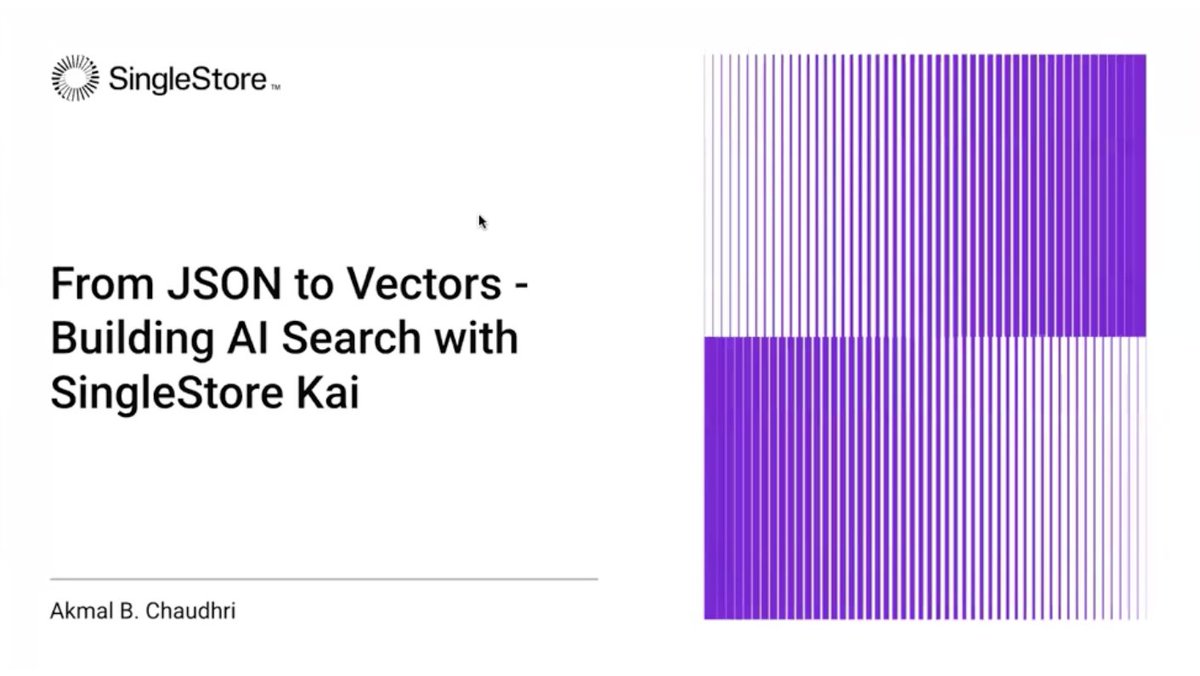 From JSON to Vectors – Building AI Search with SingleStore Kai.
Access the webinar recording: youtu.be/hTgCnfKHjW4?si…