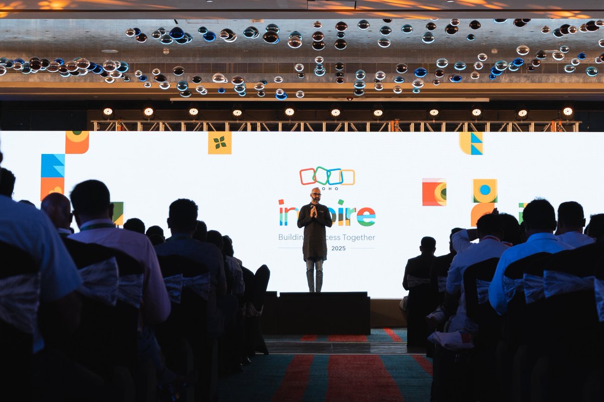 Zoho's tweet image. There’s something special about a room full of people building with purpose. #ZohoInspire2025 gave us that—and more. 😇
We discussed the strength of our Indian partner network, explored vertical solutions, addressed AI challenges like hallucinations, and shared how lasting…