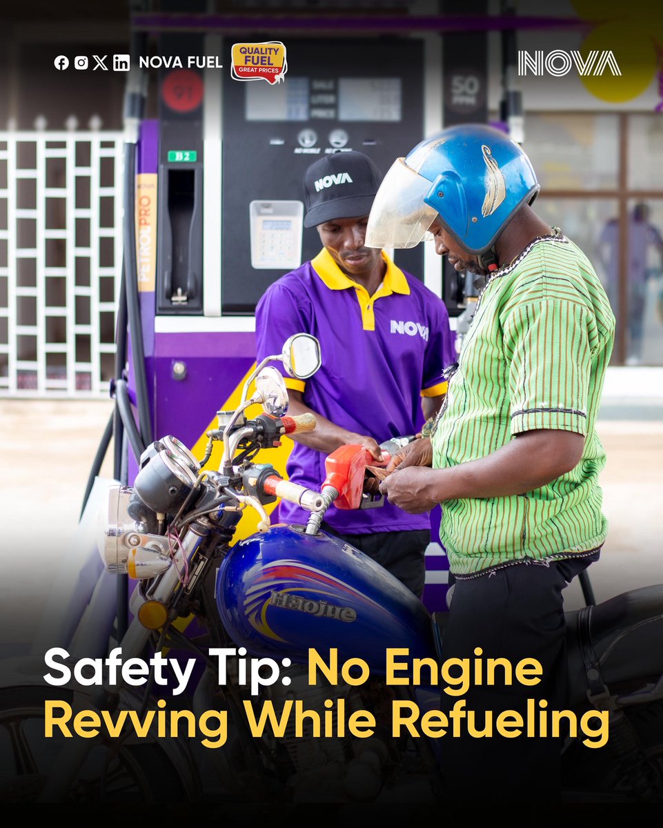 NOVAFuelGH's tweet photo. Revving during fueling is dangerous and unnecessary. Turn off and stay safe. 

#NOVAFuel https://t.co/LspsyLweUt
