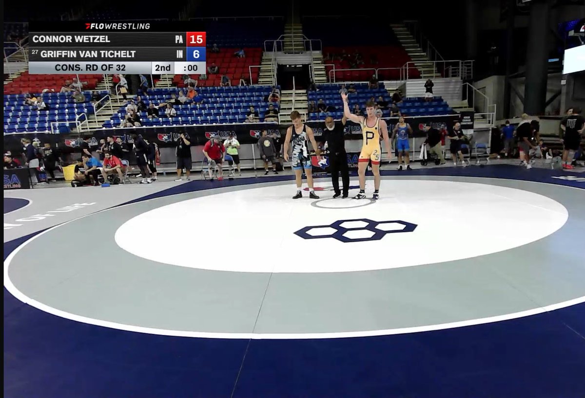 LockHavenWrstl's tweet image. Incoming freshman Connor Wetzel with another win in Fargo!
#TheRise 🦅