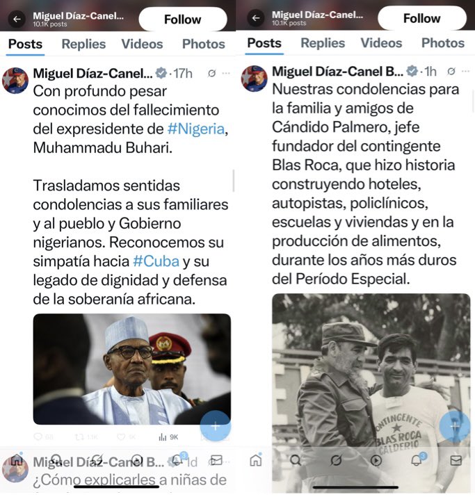 Taoro8's tweet image. .@DiazCanelB en menos de 16 horas ha expresado sendas condolencias por un ex presidente africano y un ex jefe de contingente,pero se niega a expresar condolencias por una niña fallecida en un derrumbe.
¿Qué pasará por la mente de este señor?
¿Por qué se resiste a esa condolencia?