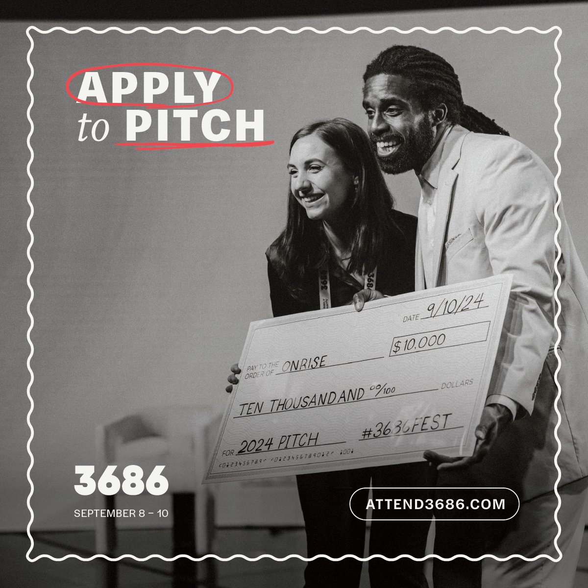 We’re looking for standout startups to compete in our fan-favorite Pitch Competition, presented by Amazon, at #3686fest this September. 

It’s all happening Sept. 9 — ready to go big? 

This is the place to step up! Apply at attend3686.com/engage/